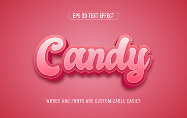 Sweet candy 3d editable text effect style