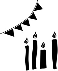旗とロウソクのシルエット © v_0_0_v