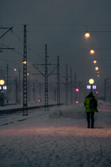 Naklejka premium snow, people and transfer 