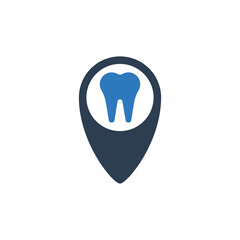 Dental Care Location Icon Dentist Map Pin Icon