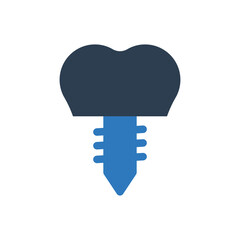 Tooth Implant Icon - Teeth Implanting Icon