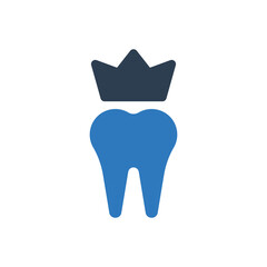 Crown Tooth Icon Sign Symbol Vector