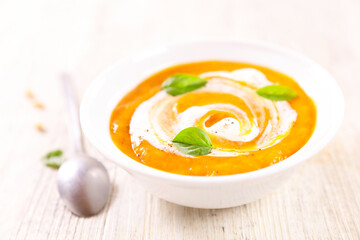 bowl of soup and cream