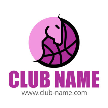 Logo club basketball sport collectif cheval