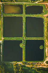 Aerial View Retention Basins, Wet Pond, Wet Detention Basin Or Stormwater Management Pond, Is An...