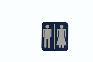 Lady and gentleman symbol for restroom signed