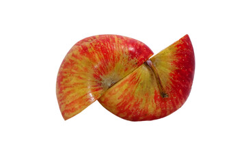 red apple with leaf