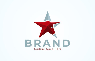 Bull Star Logo. red bull with star combination, usable for brand and business logo, flat design logo template, vector illustration