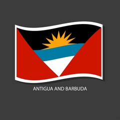 Antigua and Barbuda flag vector version waving flags.