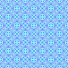 Geometric vector pattern with Aquamarine and blue colors. abstract ornament for wallpapers and backgrounds.