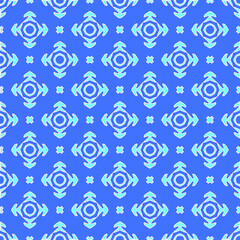 Geometric vector pattern with Aquamarine and blue colors. abstract ornament for wallpapers and backgrounds.