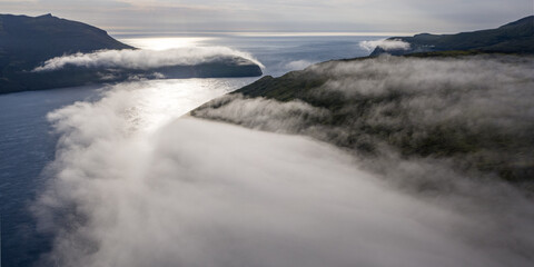 FarOe islands from sky, summer 2021