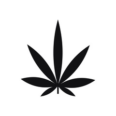 Cannabis leaf icon isolated on white background. Weed logo symbol modern, simple, icon for website design, mobile app, ui.