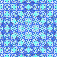 Geometric vector pattern with Aquamarine and blue colors. abstract ornament for wallpapers and backgrounds.