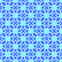 Geometric vector pattern with Aquamarine and blue colors. abstract ornament for wallpapers and backgrounds.