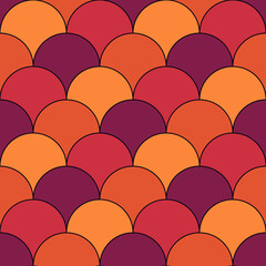 Seamless scales pattern. Japan traditional ornament. Ethnic embroidery. Repeated scallops. Fish scale. Repeat scallop shapes background. Japanese sashiko uroko motif. Squama wallpaper. Squamata tiles