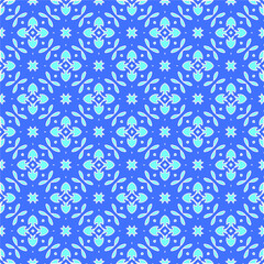 Geometric vector pattern with Aquamarine and blue colors. abstract ornament for wallpapers and backgrounds.