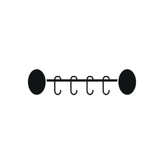 clothes hanger black icon vector. icon of hanger for clothes. Hanger with hooks. Hanger for towels and hats