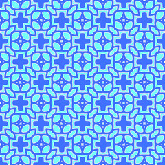 Geometric vector pattern with Aquamarine and blue colors. abstract ornament for wallpapers and backgrounds.