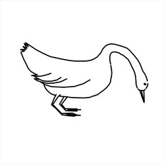 Vector design sketch of a bird or goose