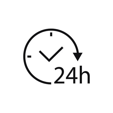 Clock icon in flat style. Watch illustration on white isolated background. Timer business concept.