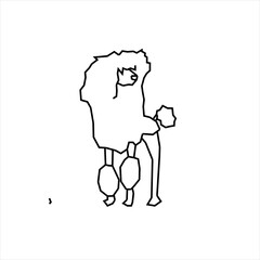 Vector design sketch of a beautiful and sweet dog