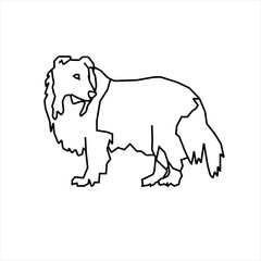 Vector design sketch of a dog looking back