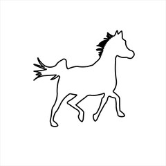 Fototapeta na wymiar Vector design sketch of a horse on the run