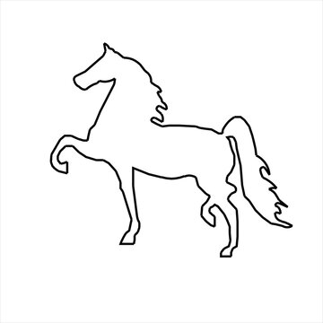 Vector design sketch of a jumping horse