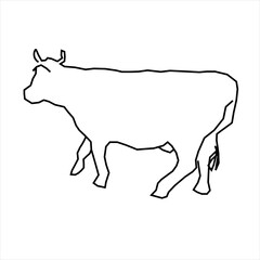 Vector design of a running cow sketch