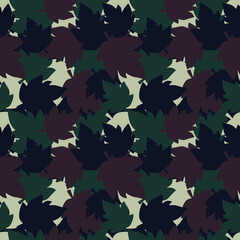 Green Leaves Camouflage Pattern Seamless Vector Illustration. Tile Camo Forest Repetition Texture Wallpaper Background Design.