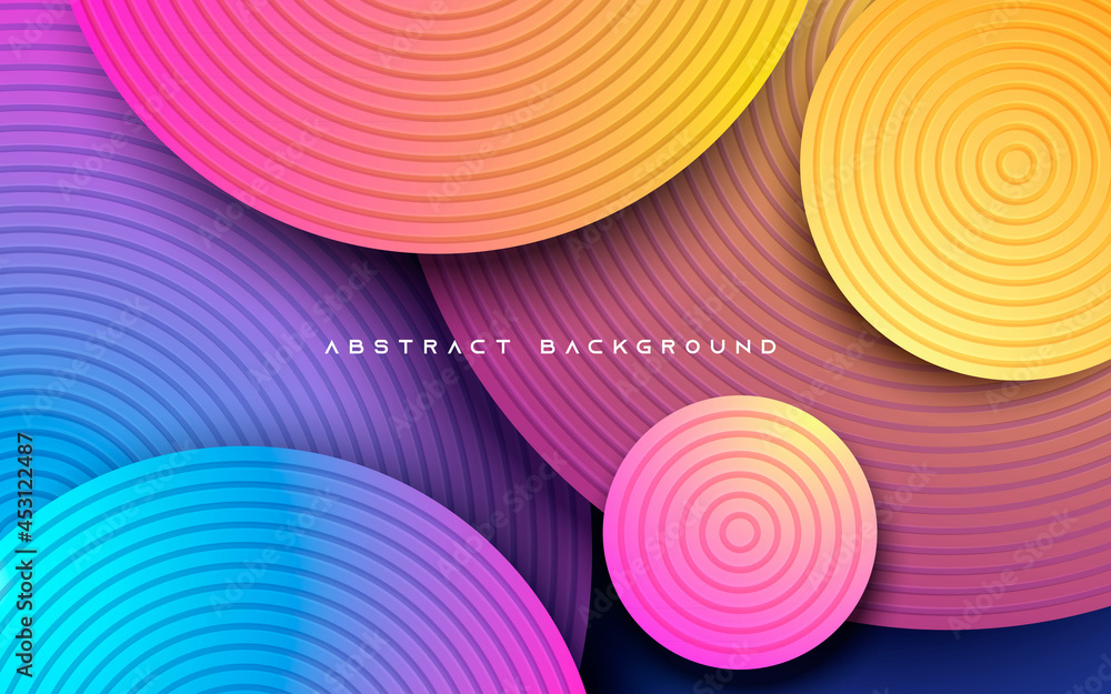 Poster abstract colorful background hipster style. circle shape overlap layers.