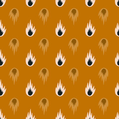 Vector Indian inspired Fire Inside seamless pattern background perfect for fabric, scrapbooking, wallpaper, web and graphic projects.