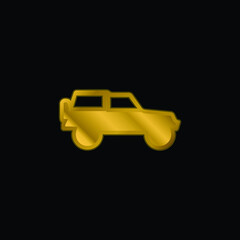 4x4 Adventure Sportive Transport Side View gold plated metalic icon or logo vector © LIGHTFIELD STUDIOS