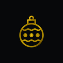 Bauble gold plated metalic icon or logo vector