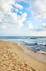 Fototapeta na wymiar Picture of a sandy tropical beach.