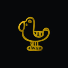 Bird Toy gold plated metalic icon or logo vector