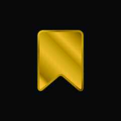 Bookmark gold plated metalic icon or logo vector