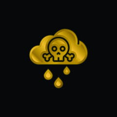 Acid Rain gold plated metalic icon or logo vector