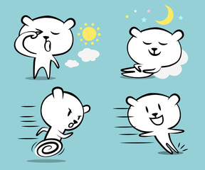 クマのイラスト（色々な表情とポーズ）