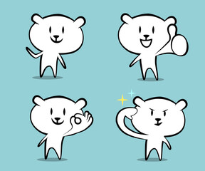 クマのイラスト（色々な表情とポーズ）