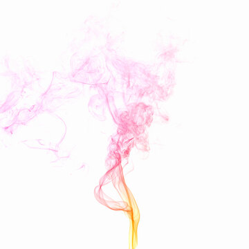 Colorful smoke against white background