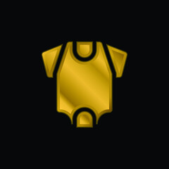 Baby Body gold plated metalic icon or logo vector