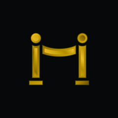 Barrier gold plated metalic icon or logo vector
