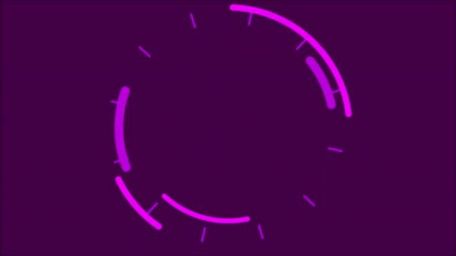 Animation of purple kaleidoscopic shapes over american football ball