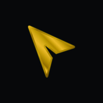 Black Mouse Pointer gold plated metalic icon or logo vector