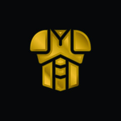 Armor gold plated metalic icon or logo vector
