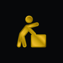 Baby gold plated metalic icon or logo vector