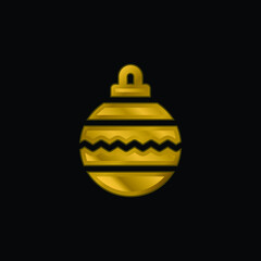 Bauble gold plated metalic icon or logo vector