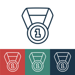 Color vector icon with medal
